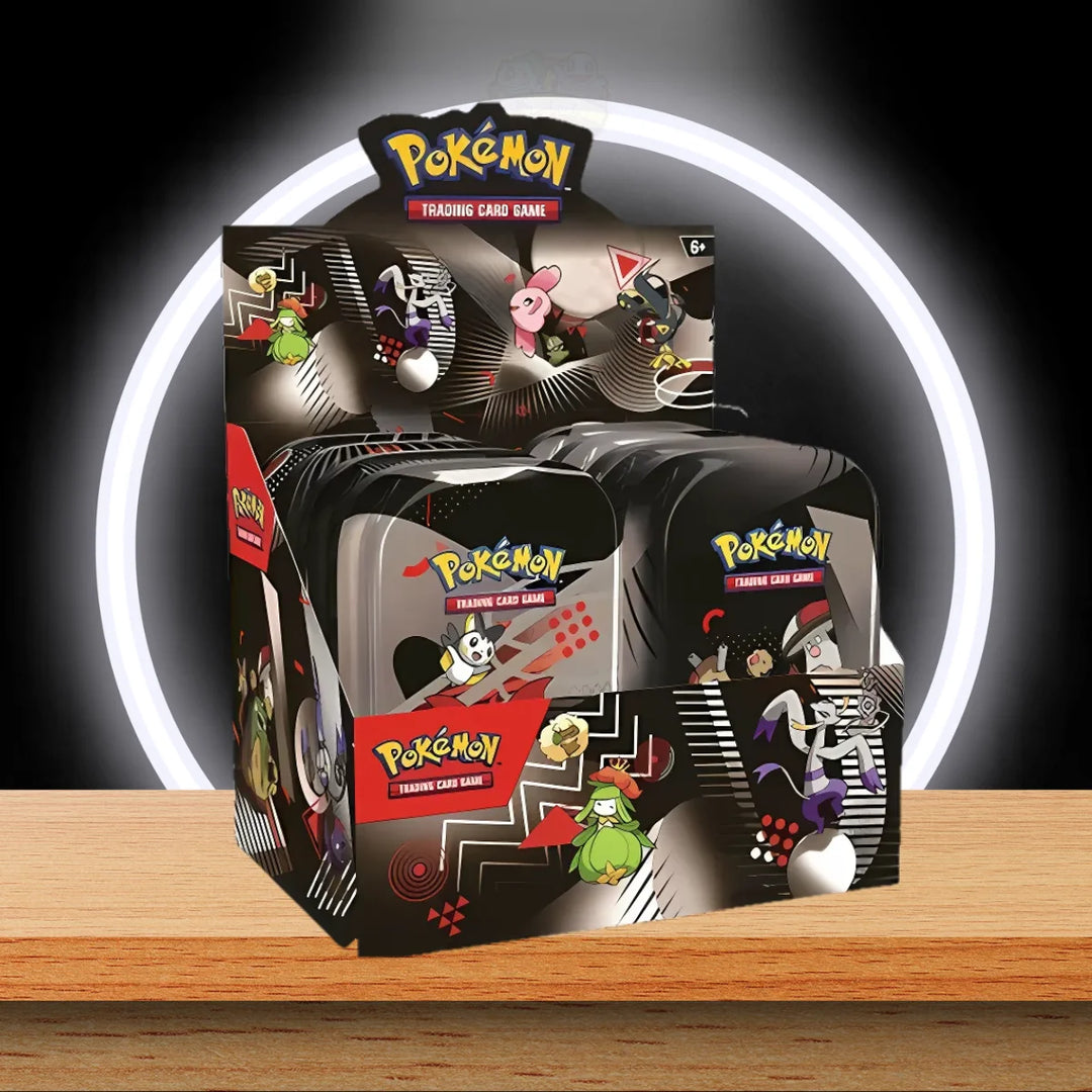 Pokémon Black Bolt und White Flare Unova Mini Tin Display