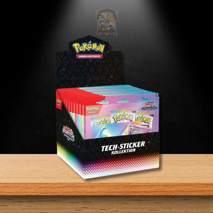 Pokémon Prismatische Entwicklungen Tech Sticker Kollektion Display