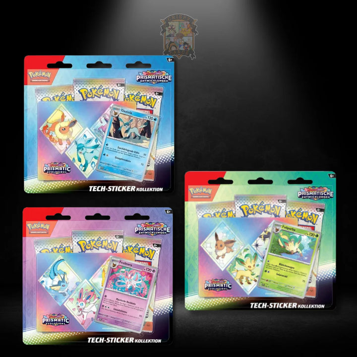 Pokémon Prismatische Entwicklungen Tech Sticker Kollektion Display
