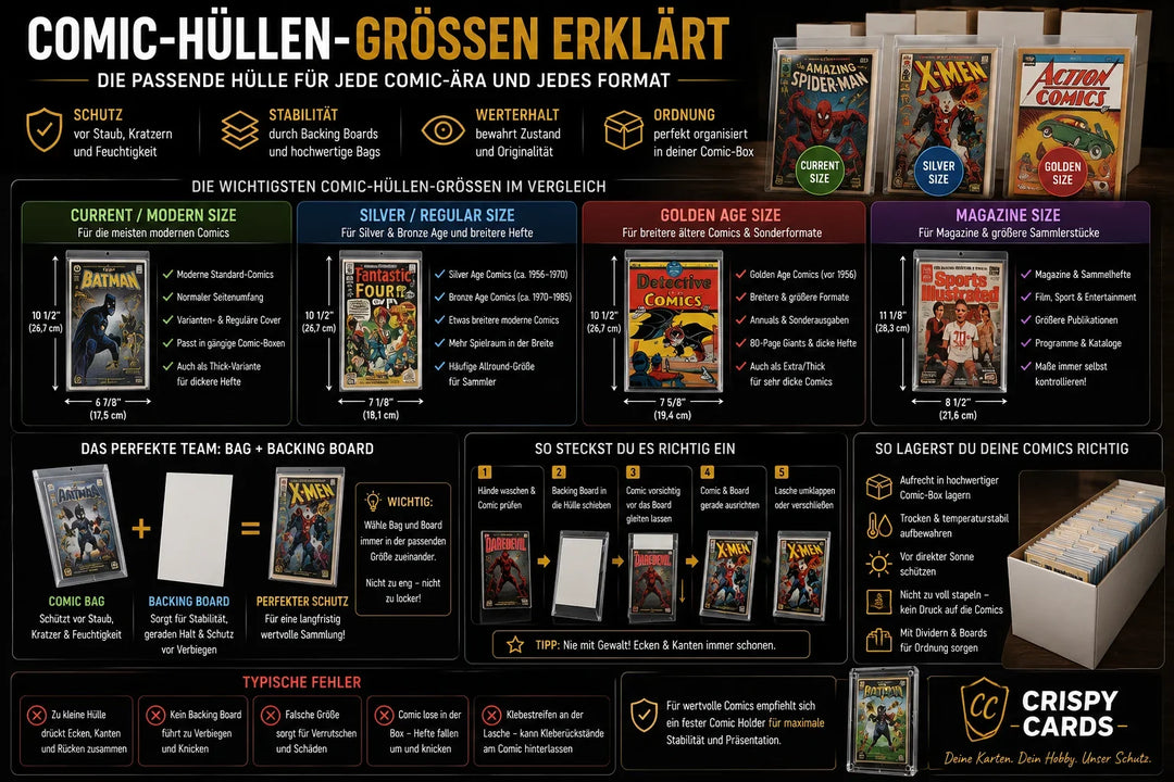 Comic-Hüllen-Größen: Current, Silver & Golden Age