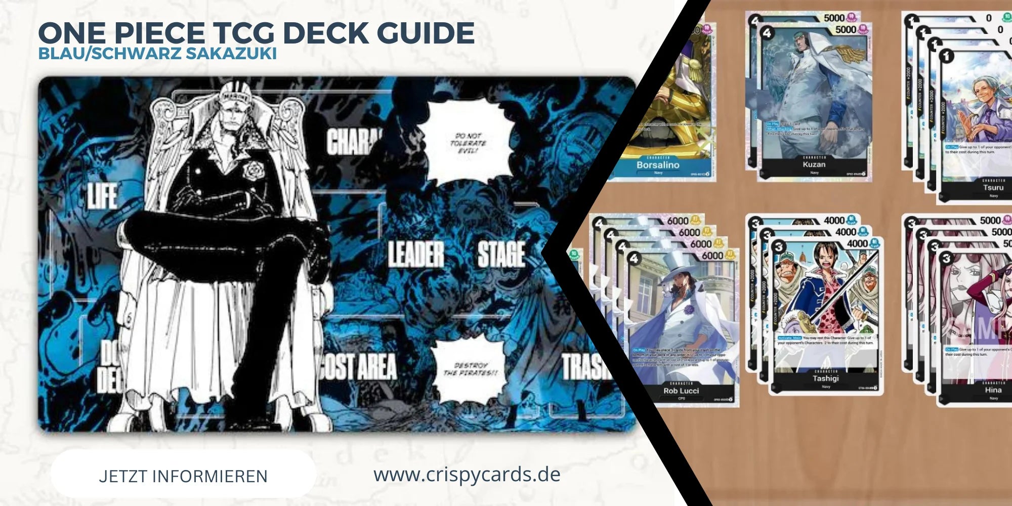 One Piece TCG Deck: Blau/Schwarz Sakazuki