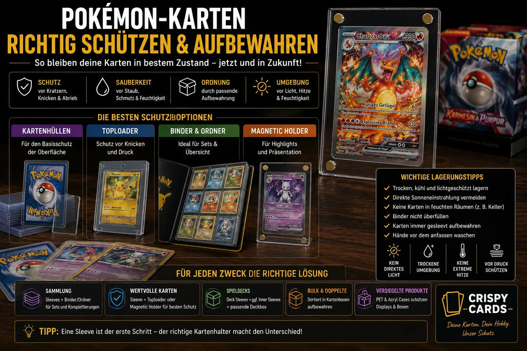 Pokémon-Karten richtig schützen und aufbewahren