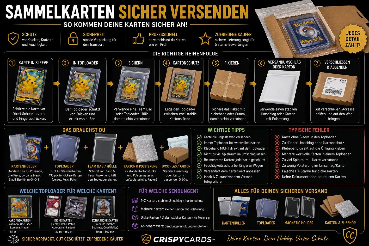 Sammelkarten sicher versenden: So schützt du Karten