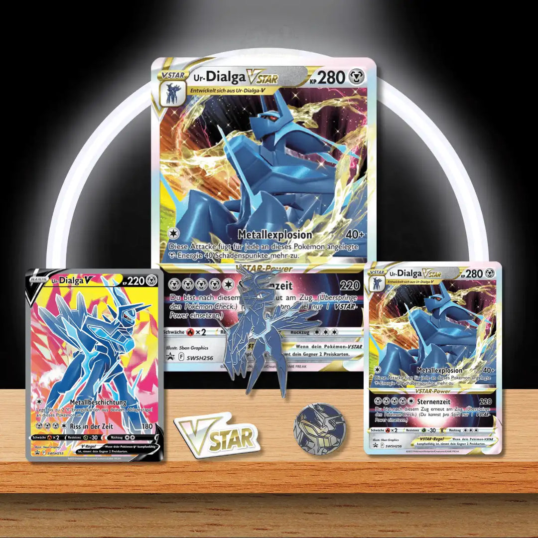 Pokémon Ur-Dialga VSTAR Premium Kollektion Promo-Karten und Inhalt (DE)
