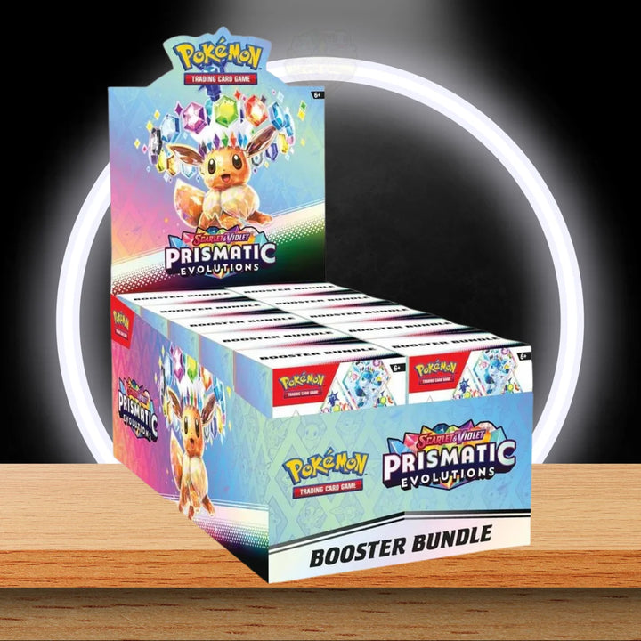 Pokémon Prismatic Evolutions Booster Bundle Display