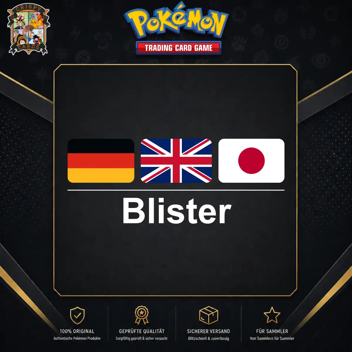 Pokémon Blister in Deutsch, Englisch, Japanisch und Chinesisch