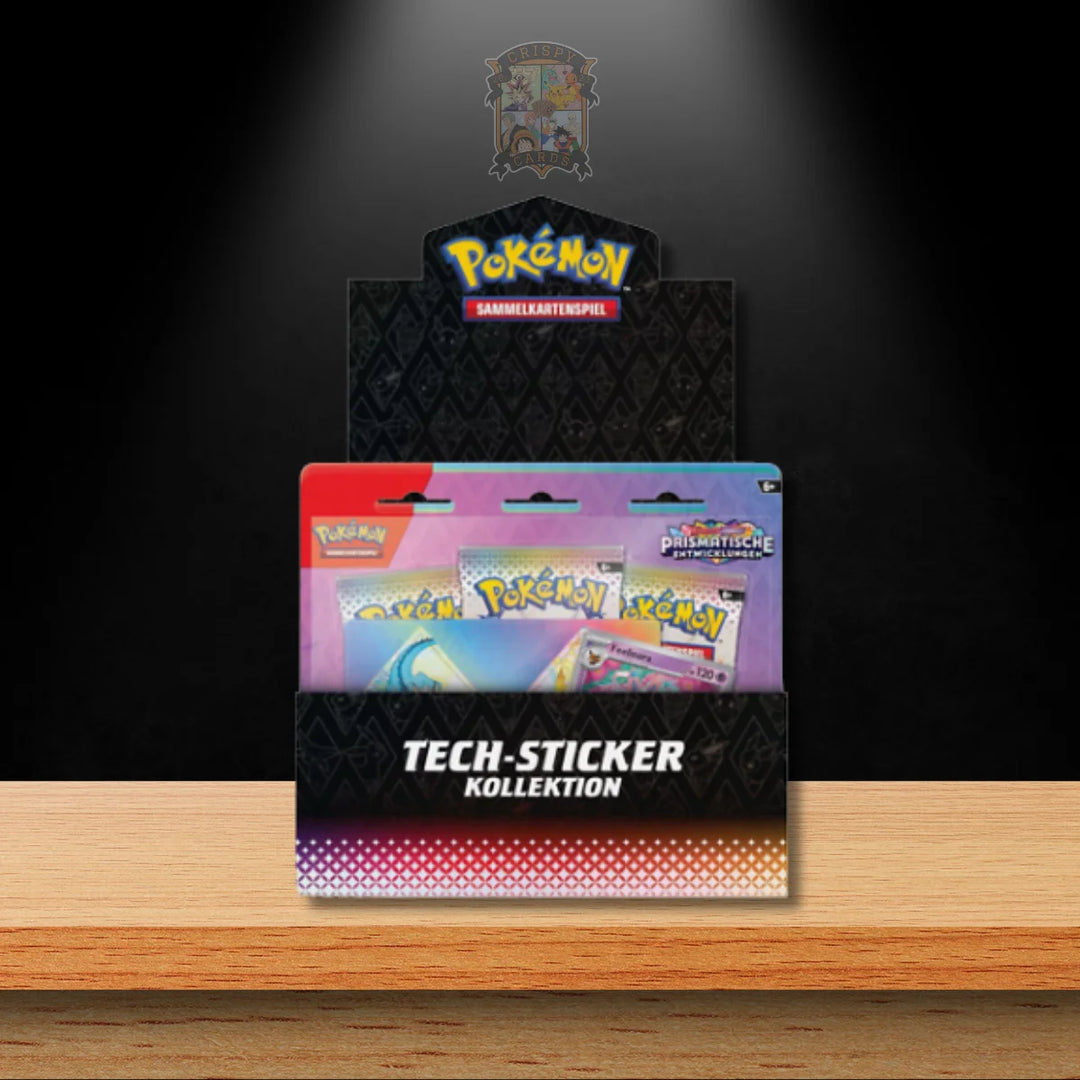 Pokémon Prismatische Entwicklungen Tech Sticker Kollektion Display