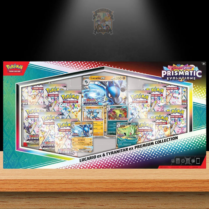Pokémon Prismatic Evolutions Lucario ex & Tyranitar ex Premium Collection