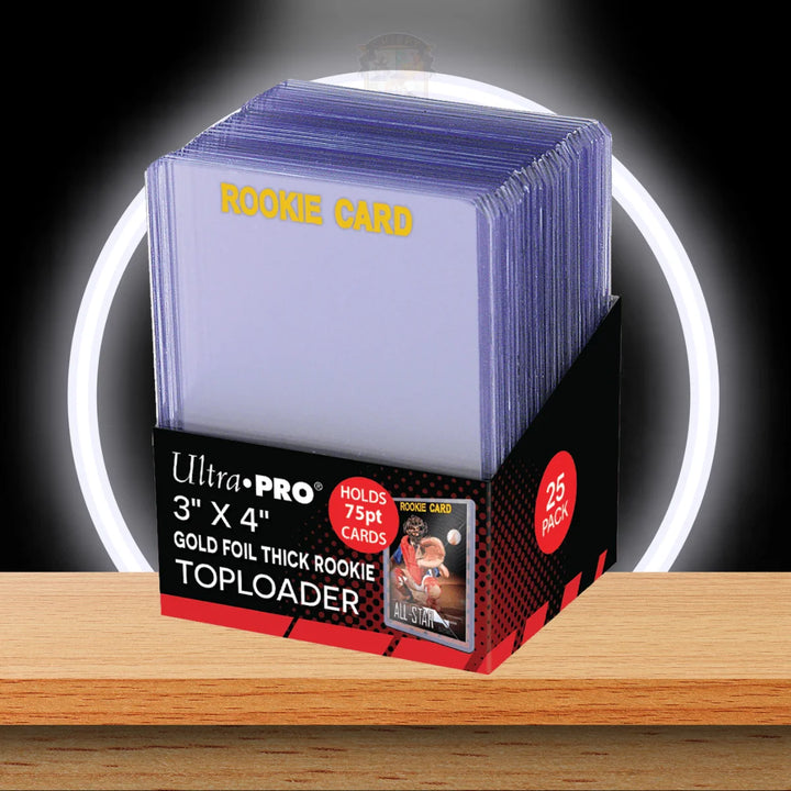 Ultra Pro TOPLOADER 3" X 4" 75PT ROOKIE GOLD THICK (25 PIECES)