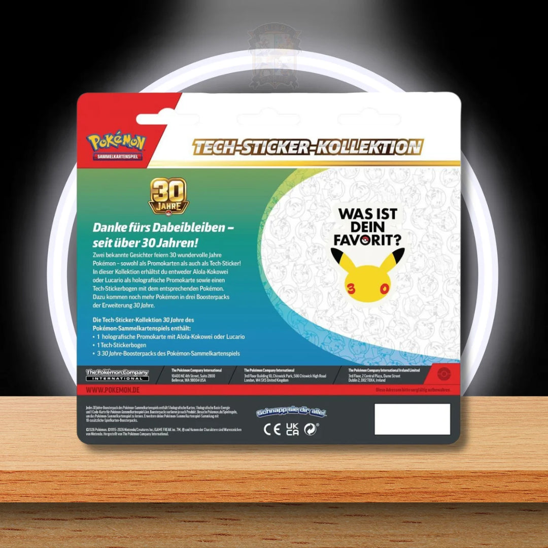 Pokémon 30 Jahre Tech Sticker Kollektion Deutsch – Pokémon Sammelkartenspiel