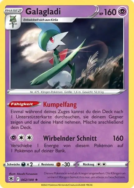 Galagladi 062/189 – Pokémon Astralglanz Karte