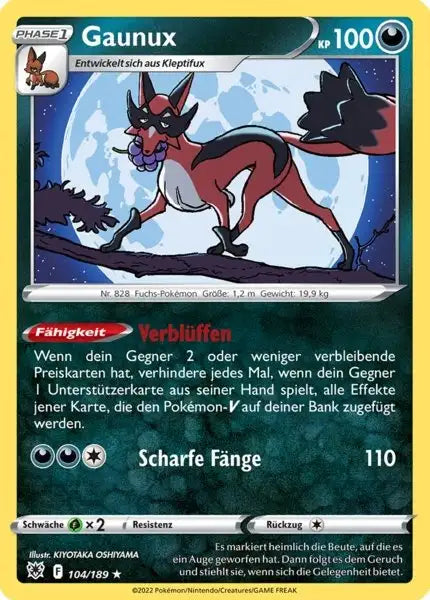 Gaunux 104/189 – Pokémon Astralglanz Karte