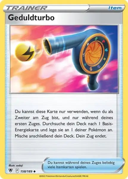 Geduldturbo 158/189 – Pokémon Astralglanz Karte