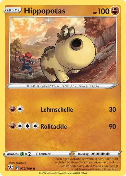 Hippopotas 079/189 – Pokémon Astralglanz Karte
