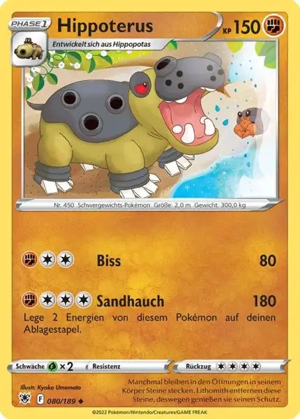 Hippoterus 080/189 – Pokémon Astralglanz Karte