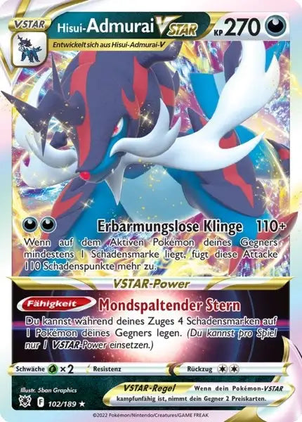 Hisui Admurai Vstar 102/189 – Pokémon Astralglanz Karte