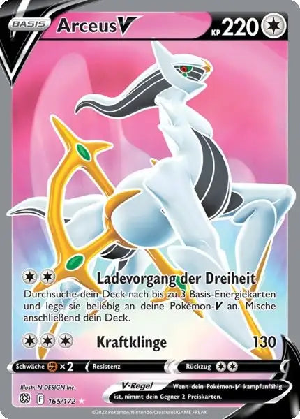 Arceus V 165/172 – Pokémon Strahlende Sterne Karte