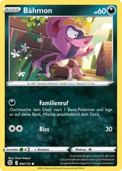 Baehmon 092/172 – Pokémon Strahlende Sterne Karte