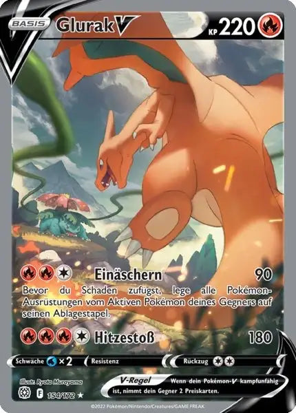 Glurak V 154/172 – Pokémon Strahlende Sterne Karte