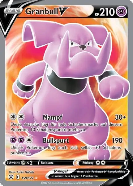 Granbull V 159/172 – Pokémon Strahlende Sterne Karte
