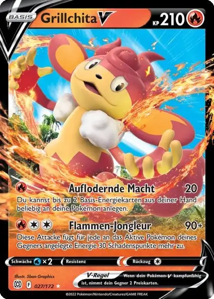 Grillchita V 027/172 – Pokémon Strahlende Sterne Karte