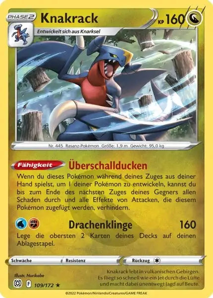 Knakrack 109/172 – Pokémon Strahlende Sterne Karte