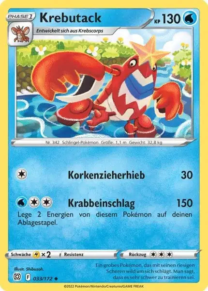 Krebutack 033/172 – Pokémon Strahlende Sterne Karte