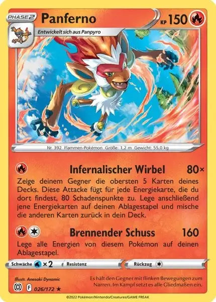 Panferno 026/172 – Pokémon Strahlende Sterne Karte
