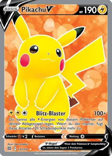 Pikachu V 157/172 – Pokémon Strahlende Sterne Karte
