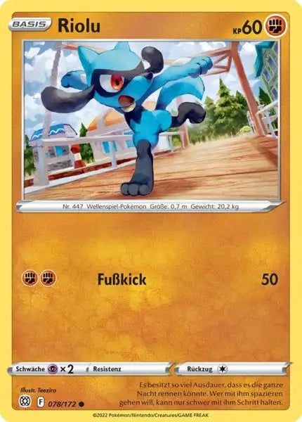 Riolu 078/172 – Pokémon Strahlende Sterne Karte