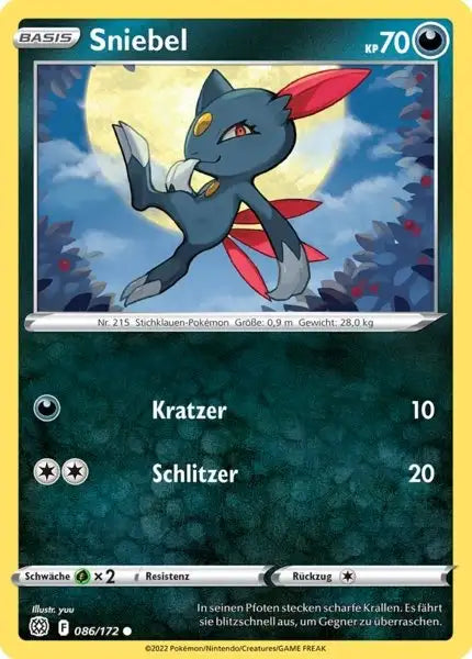 Sniebel 086/172 – Pokémon Strahlende Sterne Karte