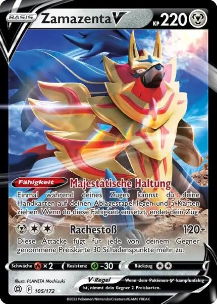 Zamazenta V 105/172 – Pokémon Strahlende Sterne Karte