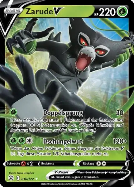 Zarude V 016/172 – Pokémon Strahlende Sterne Karte