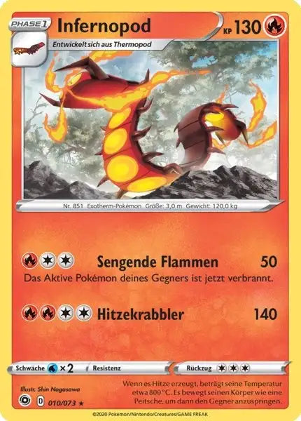 infernopod 010/073 – Pokémon Weg des Champs Karte