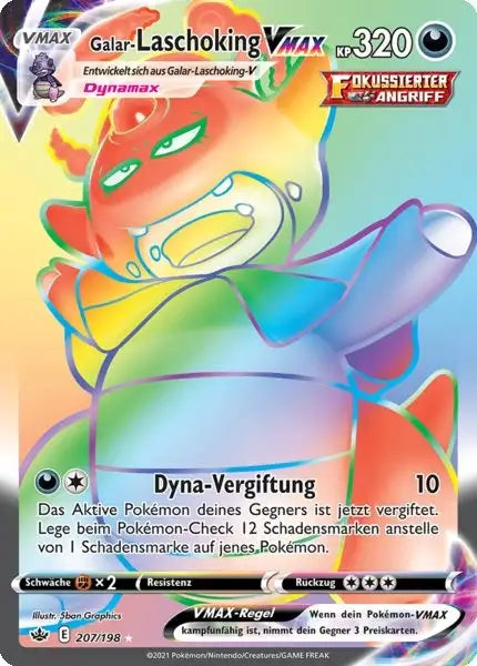 galar laschoking vmax 207/198 – Pokémon Schaurige Herrschaft Karte