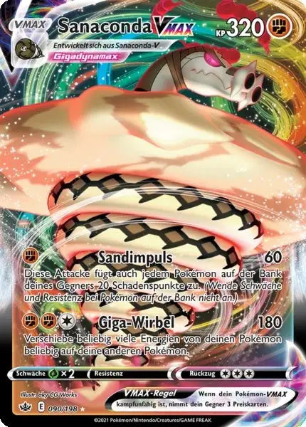 sanaconda vmax 090/198 – Pokémon Schaurige Herrschaft Karte