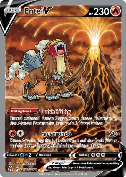 Entei V GG36/GG70 – Pokémon Zenit der Könige Karte
