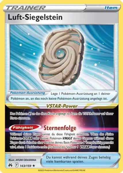 Luft Siegelstein 143/159 – Pokémon Zenit der Könige Karte