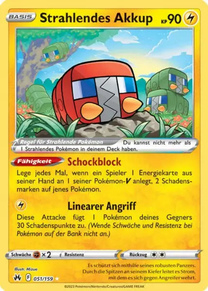 Strahlenes Akkup 051/159 – Pokémon Zenit der Könige Karte