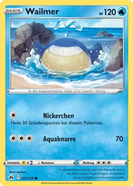 Wailmer 031/159 – Pokémon Zenit der Könige Karte