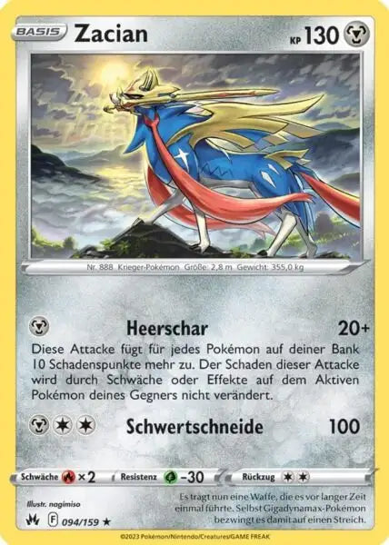 Zacian 094/159 – Pokémon Zenit der Könige Karte