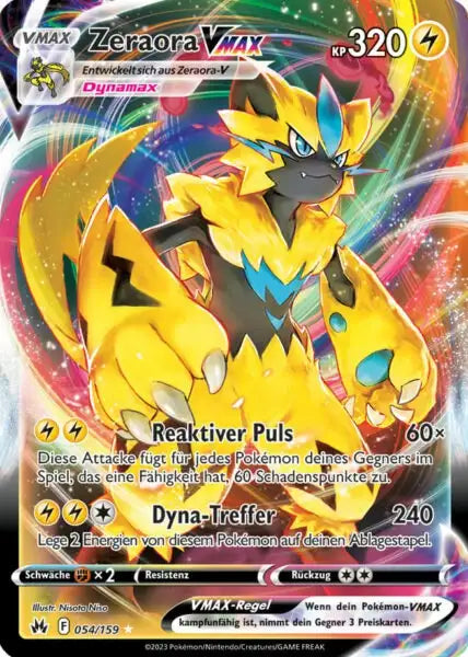 Zeraora VMAX 054/159 – Pokémon Zenit der Könige Karte