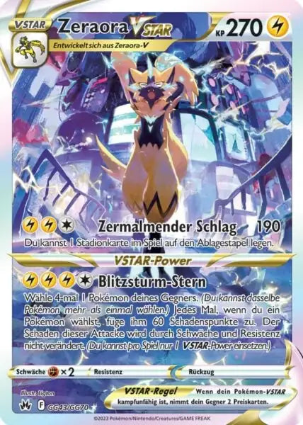 Zeraora VSTAR GG43/GG70 – Pokémon Zenit der Könige Karte