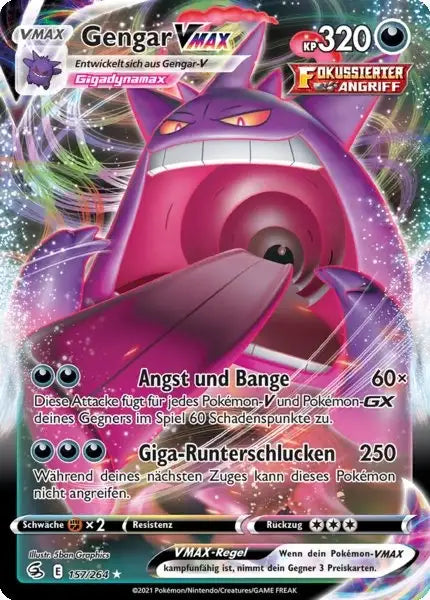 gengar vmax 157/264 – Pokémon Fusionsangriff Karte