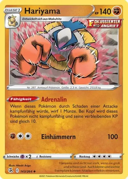 hariyama 143/264 – Pokémon Fusionsangriff Karte