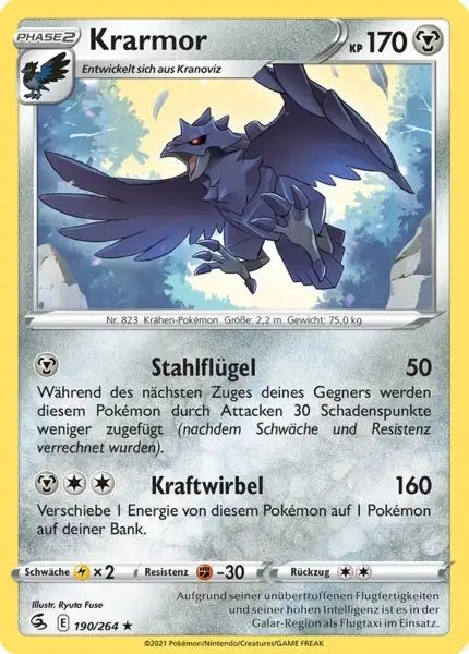 krarmor 190/264 – Pokémon Fusionsangriff Karte