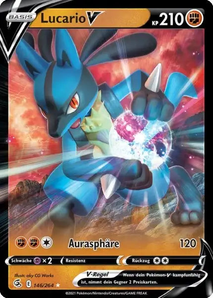 lucario v 146/264 – Pokémon Fusionsangriff Karte