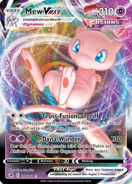 mew vmax 114/264 – Pokémon Fusionsangriff Karte