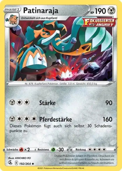 patinaraja 192/264 – Pokémon Fusionsangriff Karte