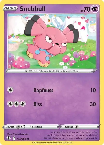 snubbull 115/264 – Pokémon Fusionsangriff Karte